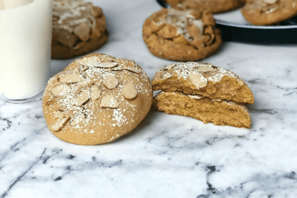 A close up of some cookies on the counter