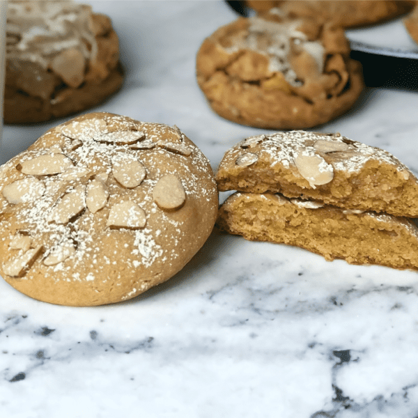 A close up of some cookies on the counter