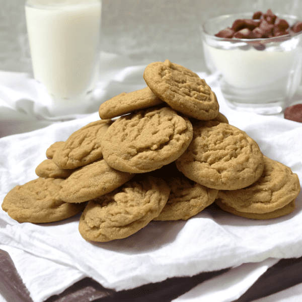 A pile of cookies on top of a napkin.