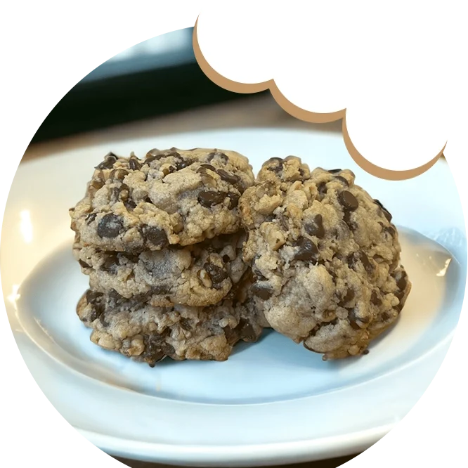 A plate of cookies on top of a table.